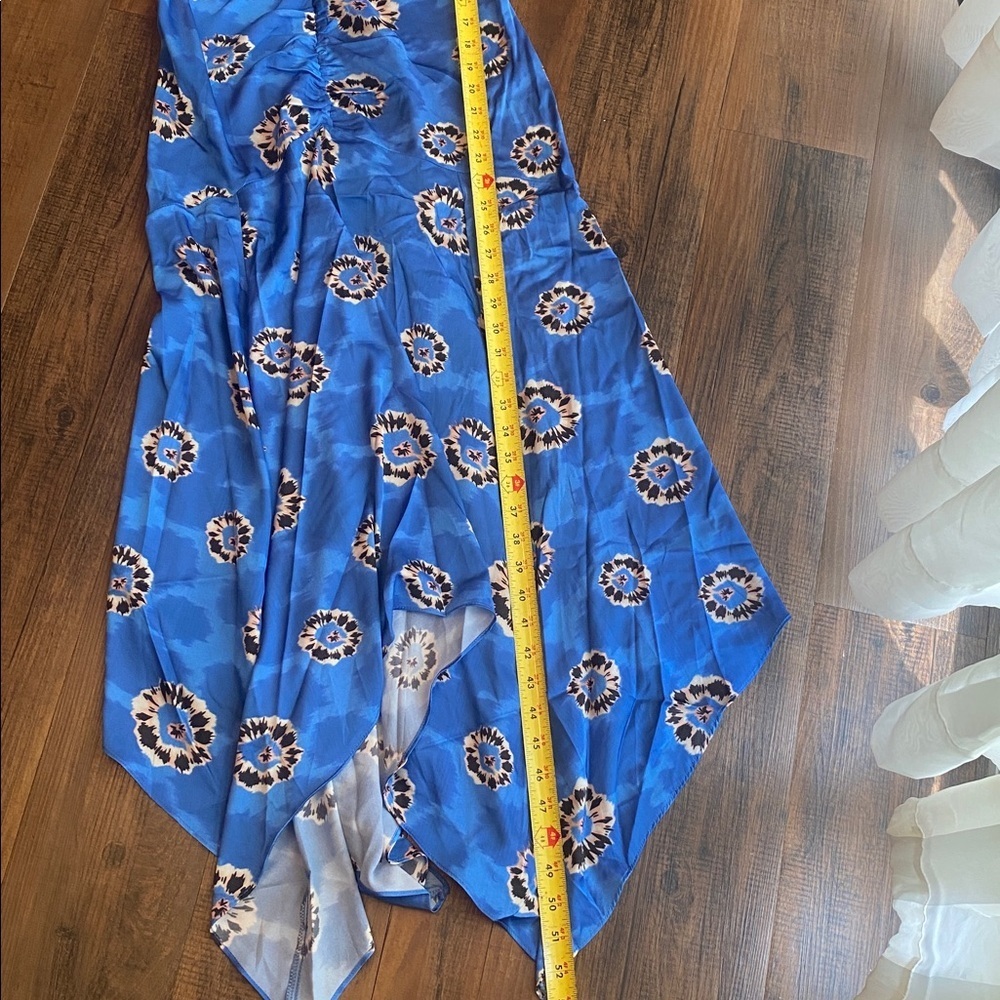 MELLODAY Blue Floral Asymmetrical Midi Skirt - Picture 10 of 12